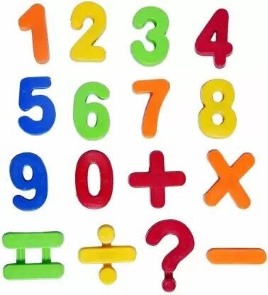 Neon Numbers with Calculation for Kids, Basic Math Learning, Vibrant Color