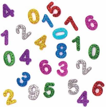 Lakshita Enterprises Glitter Counting Sticker Self Adhesive Kid's Art (Set Of 2)