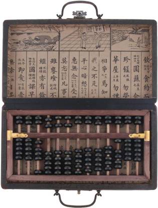 Lyla 13 Rows Vintage Chinese Wooden Bead Arithmetic Abacus With Box Ancient