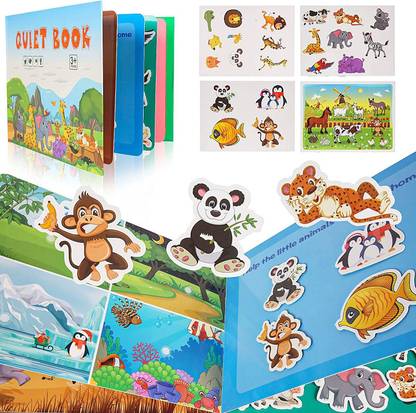 ADONYX Quiet Book for Toddlers Montessori Activity Toys Busy Book Sensory Learning Book