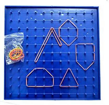 Stylein Geoboard for kids with colourful rubber bands Math learning toy