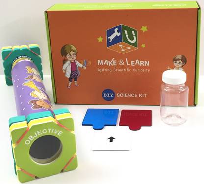 MakeAndLearn LENSES 3 ACTIVITIES IN ONE BOX TELESCOPE MAKING A LENS AND 3D ANAGLYPH