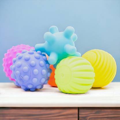 B4BRAIN Sensory Balls Toys Pack of 6|Soft Ball for 0-1 Year Babies for Brain Development