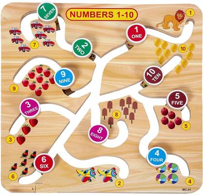 Plus Shine Learning Number/Counting Matching Puzzle Board Tracing Jigsaw Game with Pictures
