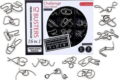 Honch 16 in 1 Steel Wire Classic IQ Puzzle,Fantasy Brain Teaser For Kids,Adults