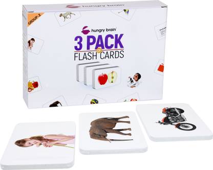 hungry brain Flash cards Pack of 3B, 72 real image cards for kids early learning 3mos to 6yrs