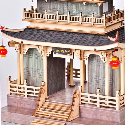 Lyla Crafts 3D Wooden Puzzles Chinese Ancient Pavilion Model Jigsaw Builing Kit