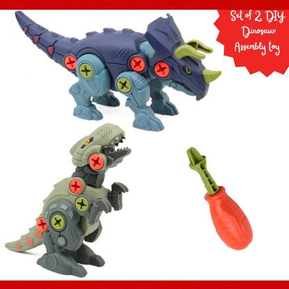 Baby Bloom Dinosaur Toys, Pack of 2 Dinosaurs with Screwdrivers for Kids 2-14 Year