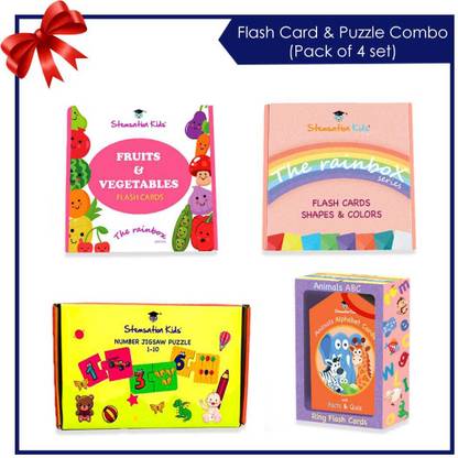 Stemsation Jumbo pack of Flash cards and jigsaw puzzle (Pack of 4)