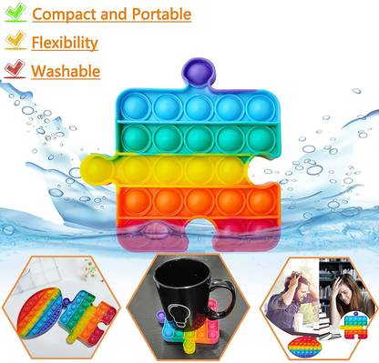 ELITEHOME Pop It Fidget Toys,Push Pop Bubble Fidget Sensory Toy, Stress Relief Toy Puppet Hand Puppets