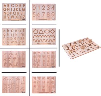 Virth Boards For Teach Your Child About English, Hindi Alphabets, Numbers and Pattens