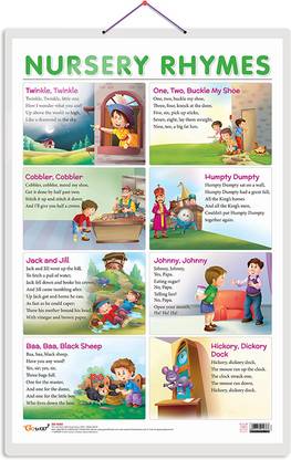 GO WOO NURSERY RHYMES Educational chart with Big font and Dust resistant Lamination