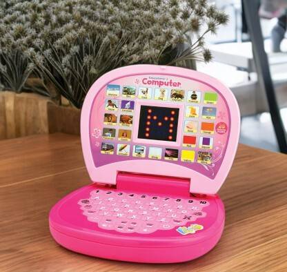 Tenmar Laptop toy for girls mini laptop computer toy abcd learning toy (Pink)