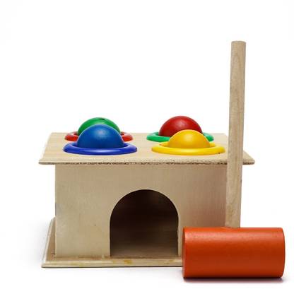 Glee and Glint Wooden Hammer Case Toy Games Ball Set Toy,Pounding Bench Baby Developmental Toys