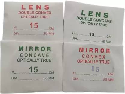 RLK Enterprises Double Convex and Concave Lens with Convex and Concave Mirror Dia: 50mm