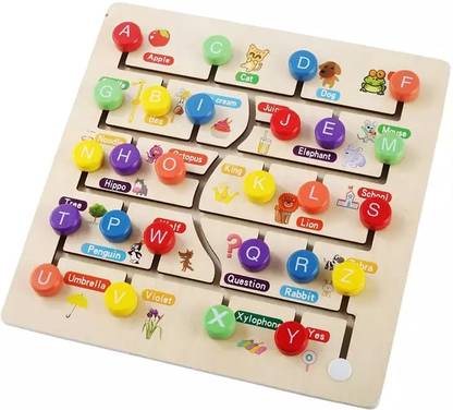 SHALAFI Learning ABC Matching Puzzles Board Alphabet Tracing Jigsaw Game with Pictures