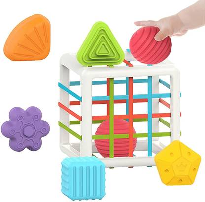LEMONET Sensory Toy For Kids,Sensory Development Block Toy Colorful Shape Montessori Toy