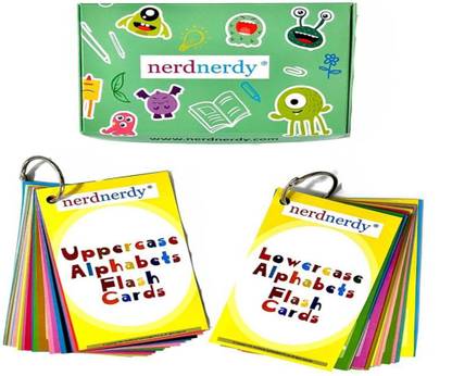 NerdNerdy Uppercase and Lowercase Alphabet Flashcards, Educational Cards for Kids