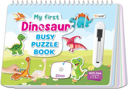 GO WOO My First Dinosaur Busy Puzzle Book : Splash and Tear proof - Kids Activity Book