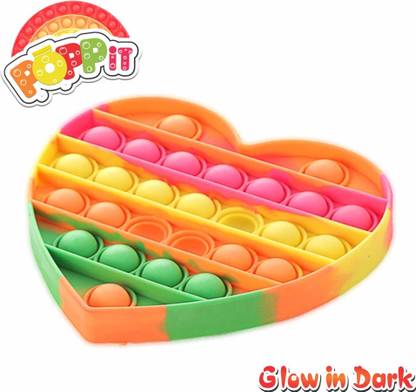 Aditi Toys Pop It Fidget Toys, Pop it Rainbow (Pop it Heart)