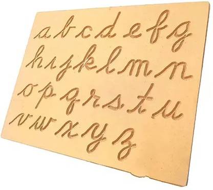 Plus Shine Wooden Small Lower Case Alphabet Cursive Practice Tracing Board Learning Slate