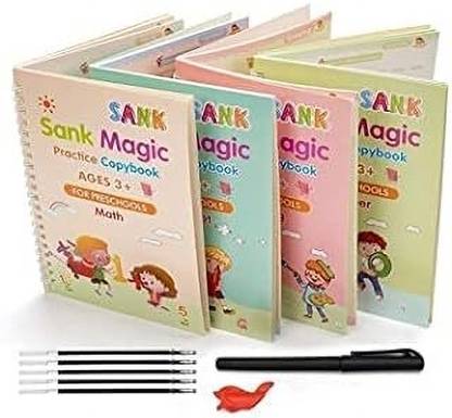 ANKREN Magic Practice Copybook, (4 Book + 10 Refill+ 2 Pen +2 Grip) Set-357