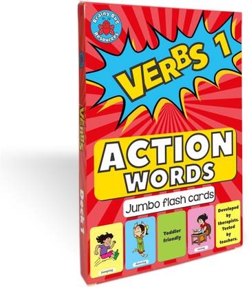 Brainy Bug Resources 30 jumbo flashcards to teach action words, level 1