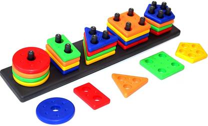 Lishonn Geometric Stacker Shape Blocks, Educational Intelligence Early Learning Toy