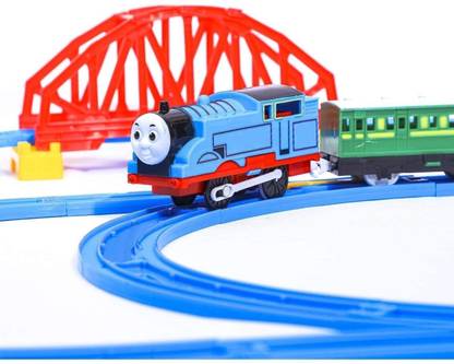 FLOWINZZA Battery Operated Thomas Toy Set with Sound Flashing Lights Train with Coal Wagon