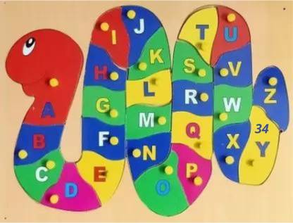 tryzens Wooden Alphabet Capital Letters in Snake Style (A to Z) A28