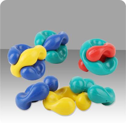 Ok Play Rainbow Links, 16 Colored Plastic Links Interlocking Chain Toy For Kids