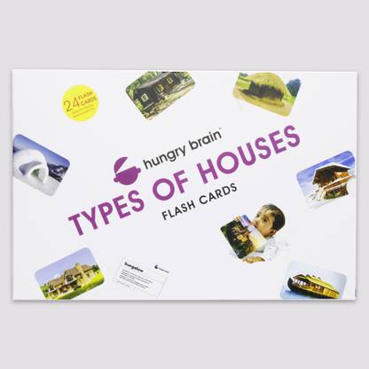 hungry brain Types of Houses Flashcards 24 real image cards for kids early learning