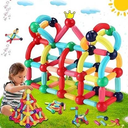 Brainy kids Magnetic Sticks 52 pcs Building Blocks for Kids