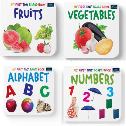 GAMLOID Early Learning Alphabets Fruits Vegetables Numbers Kids Baby Books Set