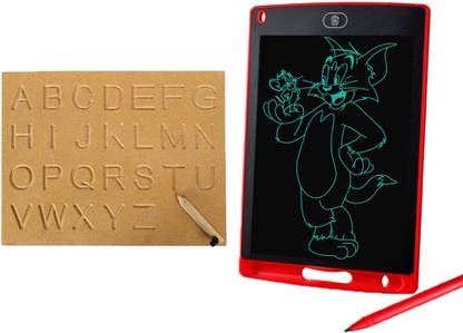 SHALAFI 8.5inch LCD Digital E-Writer Writing Pads Tablet+ABC Trace Letter Practice Board
