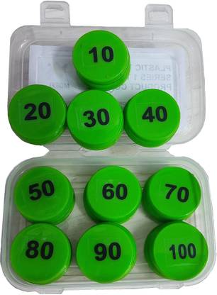 MOREL PLASTIC NUMERICAL TOKEN COINS ( 1 TO 100 ) ROUND SHAPE PLASTIC TOKEN, (GREEN)