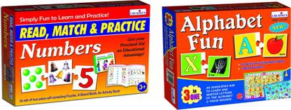 CREATIVE'S Read, Match and Practice-Numbers & Alphabet Fun -3 in one Game (Combo Pack)
