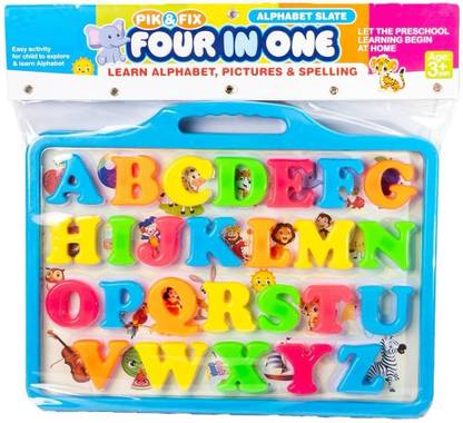 zokato 4 in 1 Alphabet Slate Pick & Fix Letters to Learn Writing Board for Kids