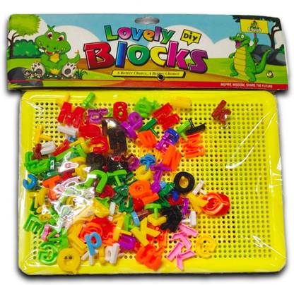 saaba Lovely Blocks for Kids learning of ABCD and 1234 Multi Colour