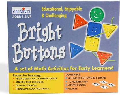 CREATIVE'S Bright Button- "Perfect for learning shapes, colour, number & Sorting" Suitable for Children 3 Yrs +