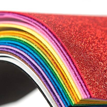 SAFESEED A4 Glitter EVA Foam Sheet (10 Sheets Shiny & Glittery Multicolored Color)