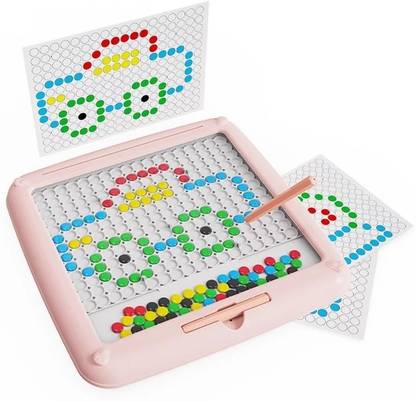 Ji And Ja 2-in-1 Magnetic Dot Drawing Board & Color Number Maze for Kids Montessori Toy