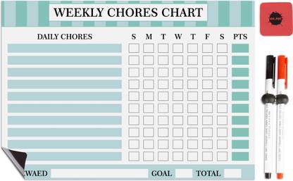 Inkdotpot Magnetic Whiteboard Weekly Chores Charts Chore Chart for Refrigerator-FJ