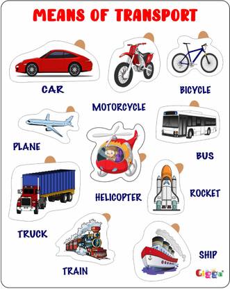 GIGGA MEANS OF TRANSPORT PUZZLE FOR KIDS|ACRYLIC|EDUCATIONAL LEARNING-WHITE