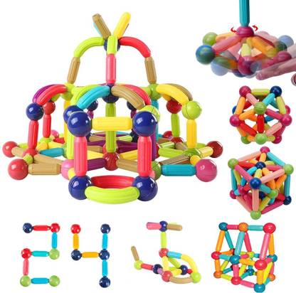 KAVANA Magnetic Sticks & Balls Building Blocks Toys Stacking and Montessori Toys 36 PCS