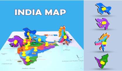 DALPHIN MODA Indian Map Wooden Puzzle Toys For Kids Education QT-O1