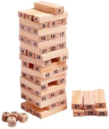 EDENGLOW 51 Pcs Challenging Maths Jenga for Adults and Kids. Make Maths fun for Kids