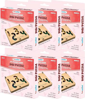 FUNVENTION Pocket Game DigiPuzzle (Pack of 6)