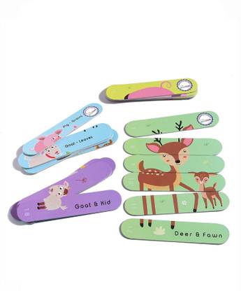 FIRSTCRY INTELLISKILLS Stick Puzzle Animals & Babies -