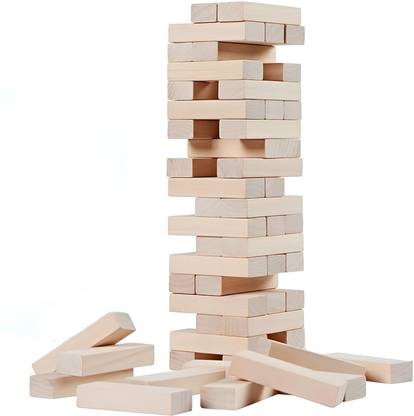 TOYWONDER Wooden Jenga 54 Block, Party Game, Tumbling Tower,Wooden Blocks Board Game